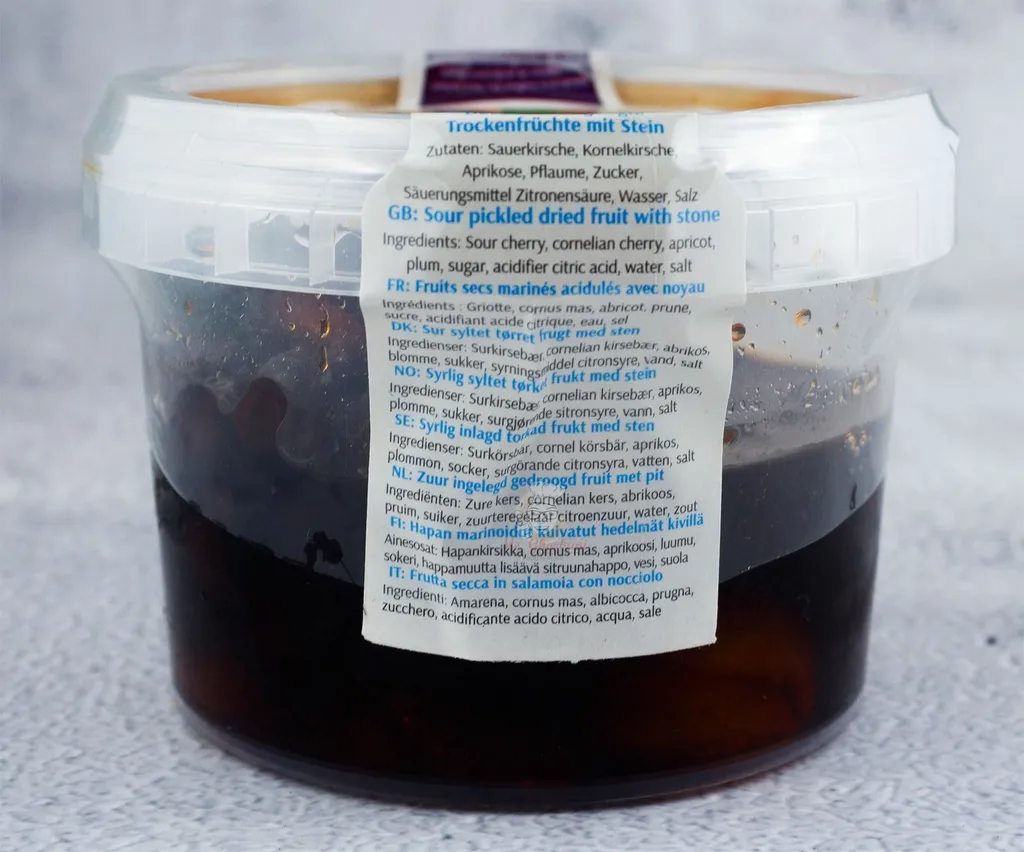 Khanum Khamuma - pickled mixed fruits in sour sauce (drained weight 170g, net 230g)