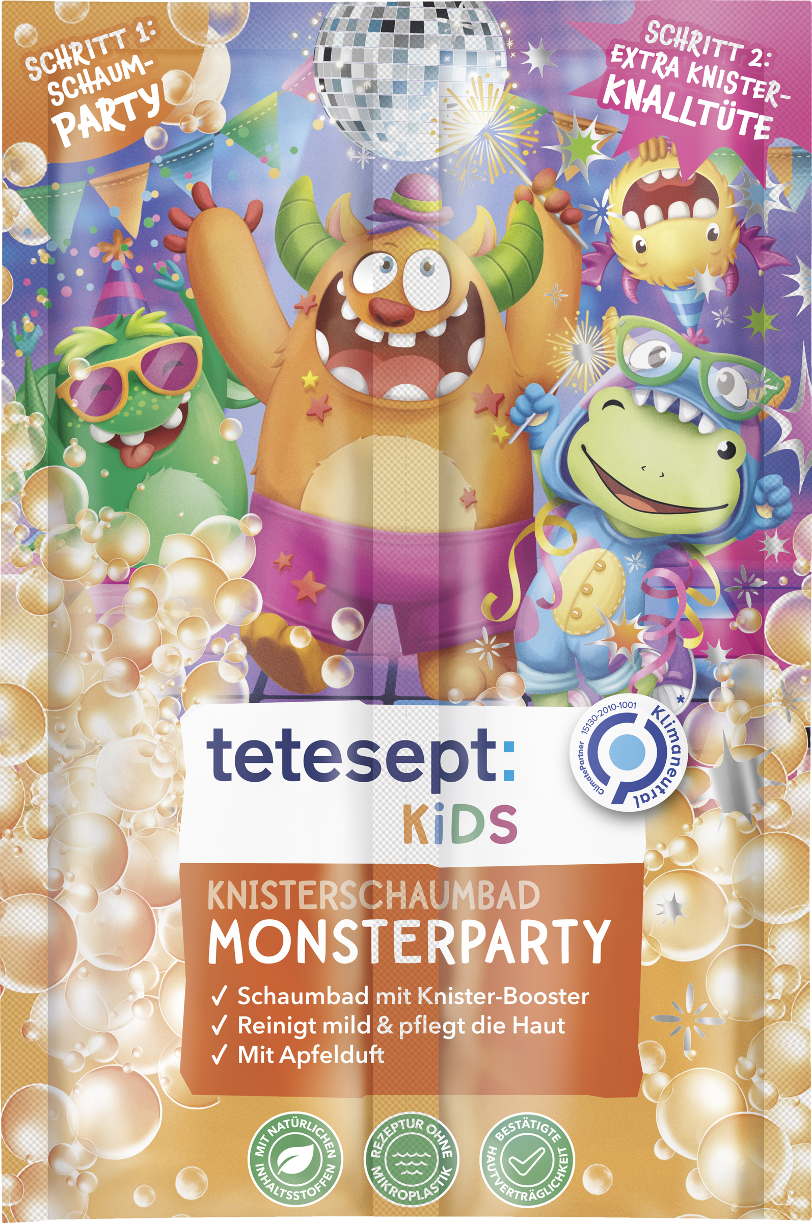 Kids crackling bubble bath monster party