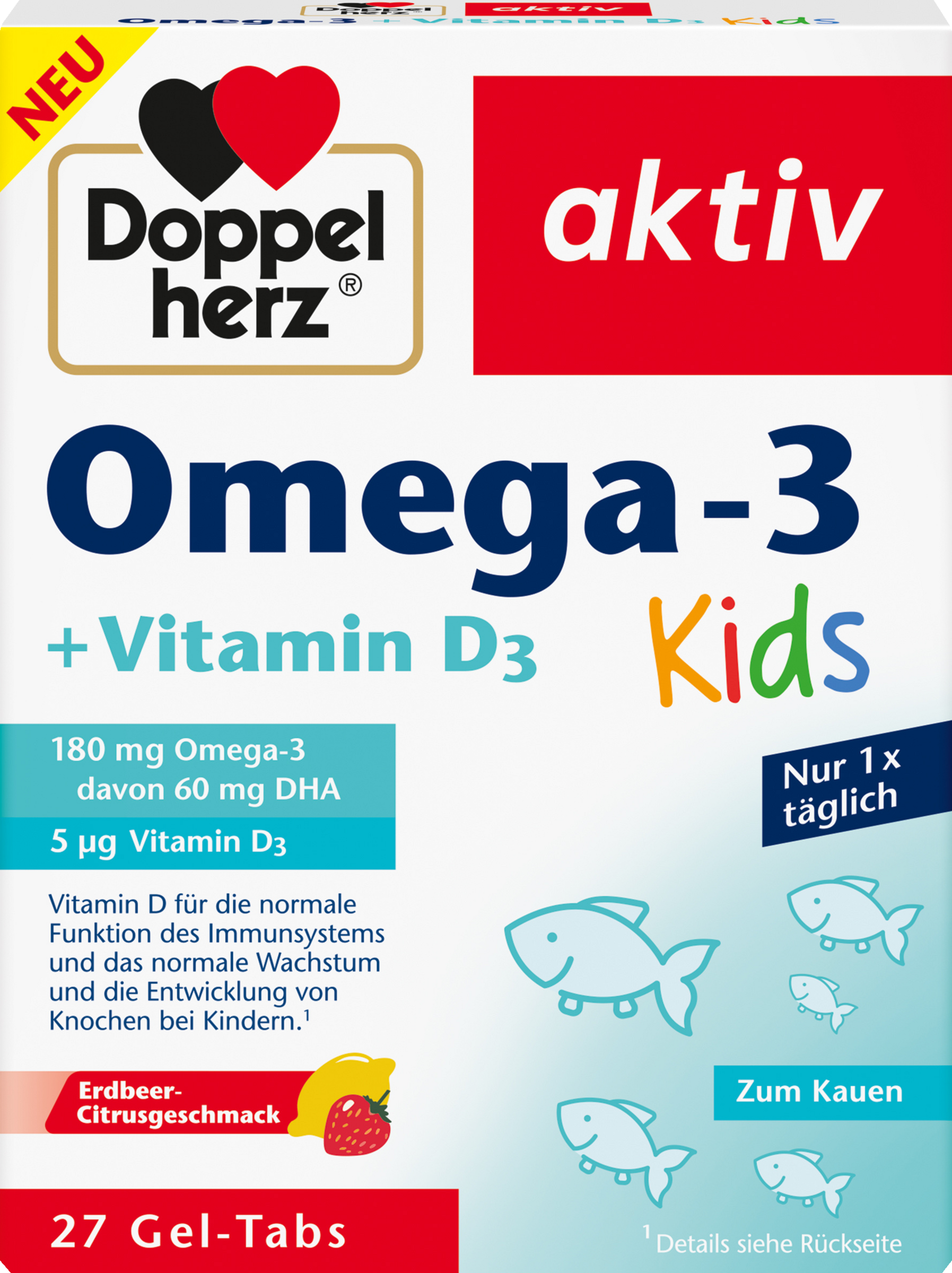 Kids Omega-3 + Vitamin D3 Gel-Tabs