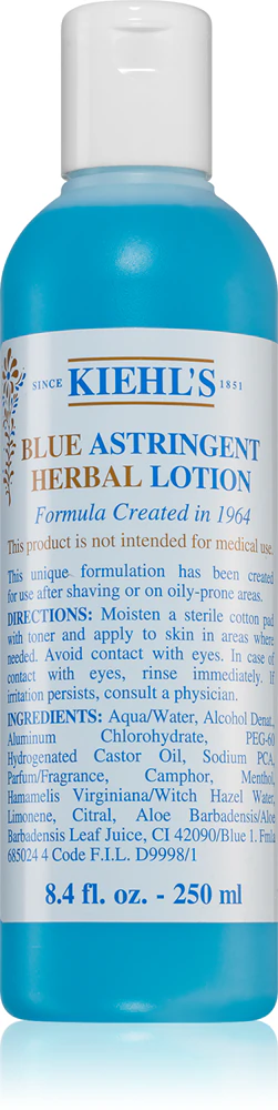 Kiehls Blue Herbal Lotion Tonic for oily and problematic skin
