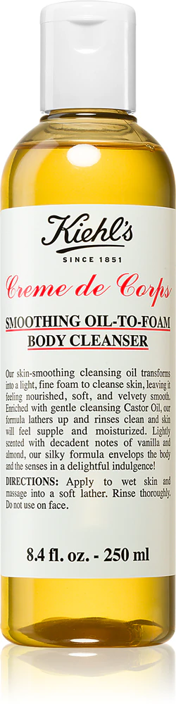 Kiehls Creme de Corps Smoothing Oil-to-Foam Body Cleanser Body oil for all skin types