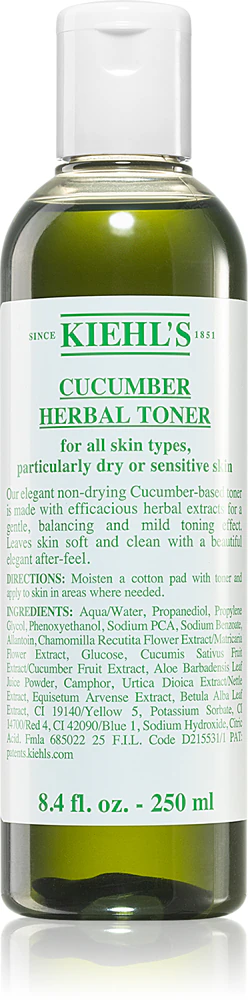Kiehls Cucumber Herbal Alcohol-Free Toner skin tonic for dry to sensitive skin