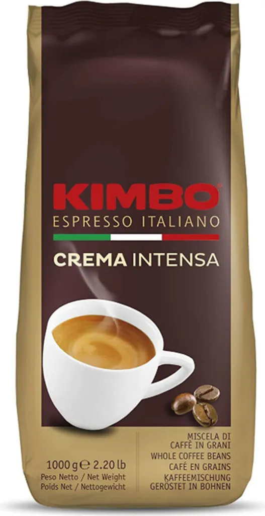 Kimbo Crema Intensa whole coffee beans, medium roast, 1 kg bag