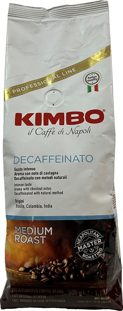 Kimbo - decaffeinated coffee beans - 1x 500g