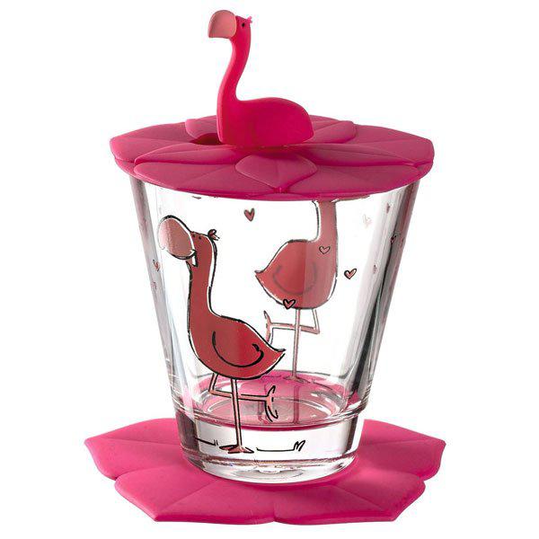 Children's glass set Bambini Flamingo (3 pieces) by Leonardo