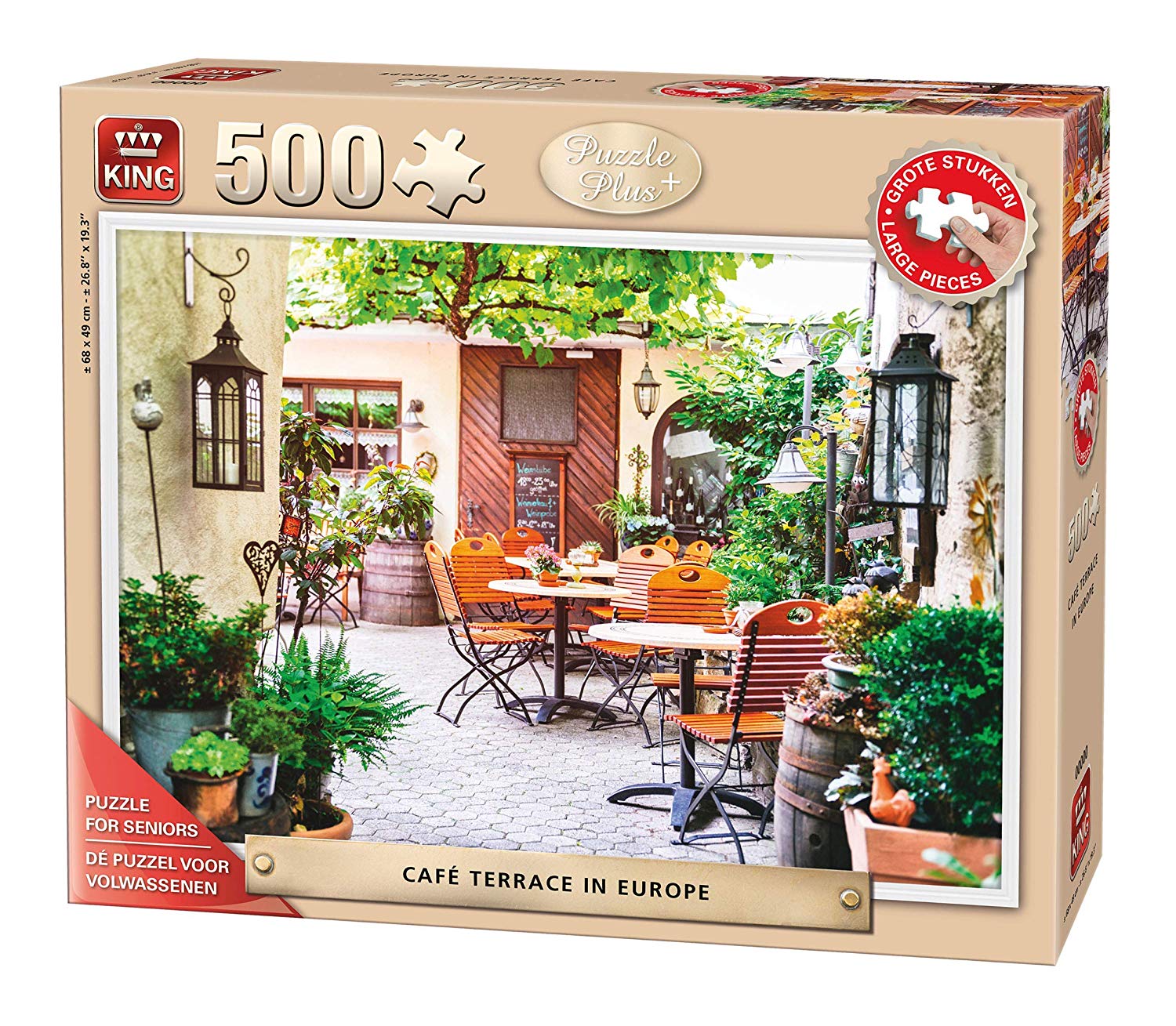 'King 14.051,3) Cafe Terrace in Europe Senior Adult Jigsaw Puzzle (500 Piec