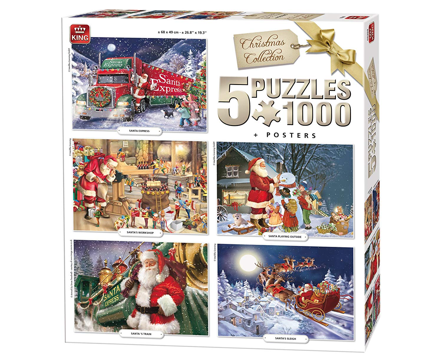 King 5219 5 X Christmas Jigsaw Puzzle 1000 Pieces – White