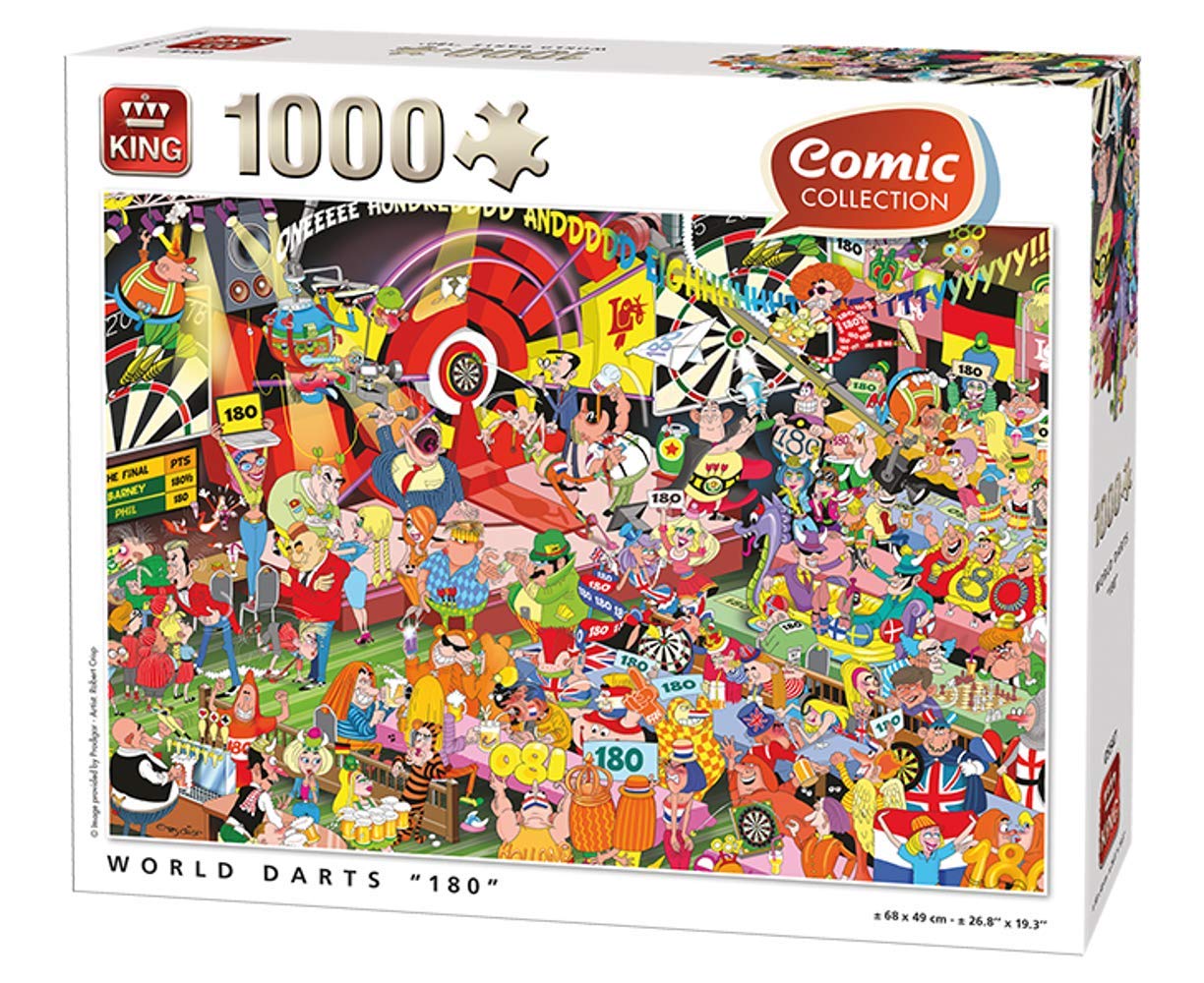 King 5547 Comic Puzzle 1000 Pcs World Darts 180