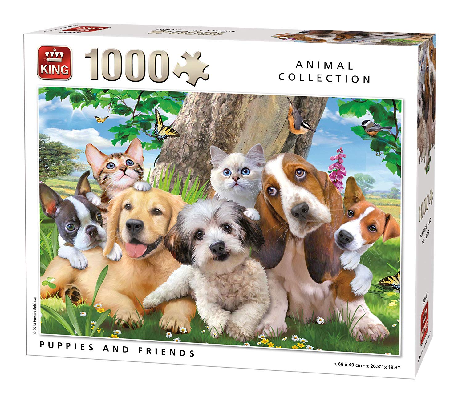 King 55846 Puppies and Friends Jigsaw Puzzle 1,000 Pieces Full Colour 68 x 