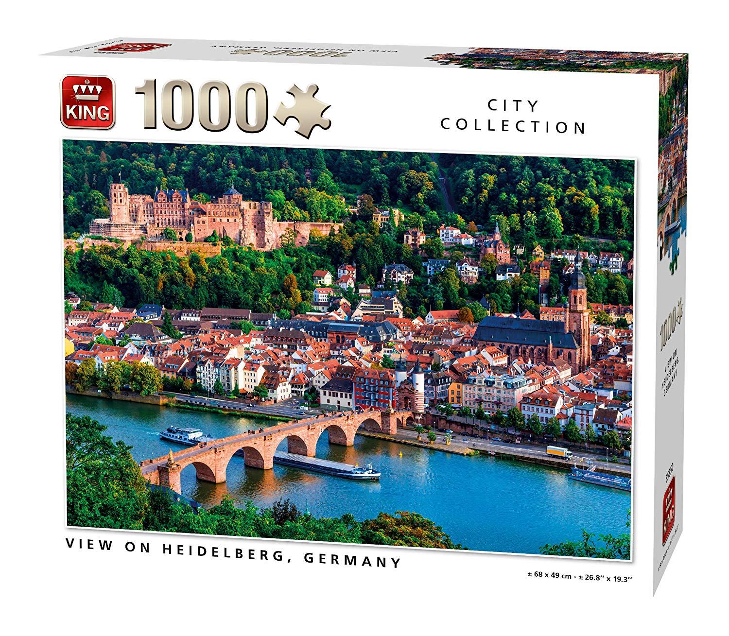 King 55850 Jigsaw Puzzle View of Heidelberg 68 x 49 cm 1000 Pieces Full Col