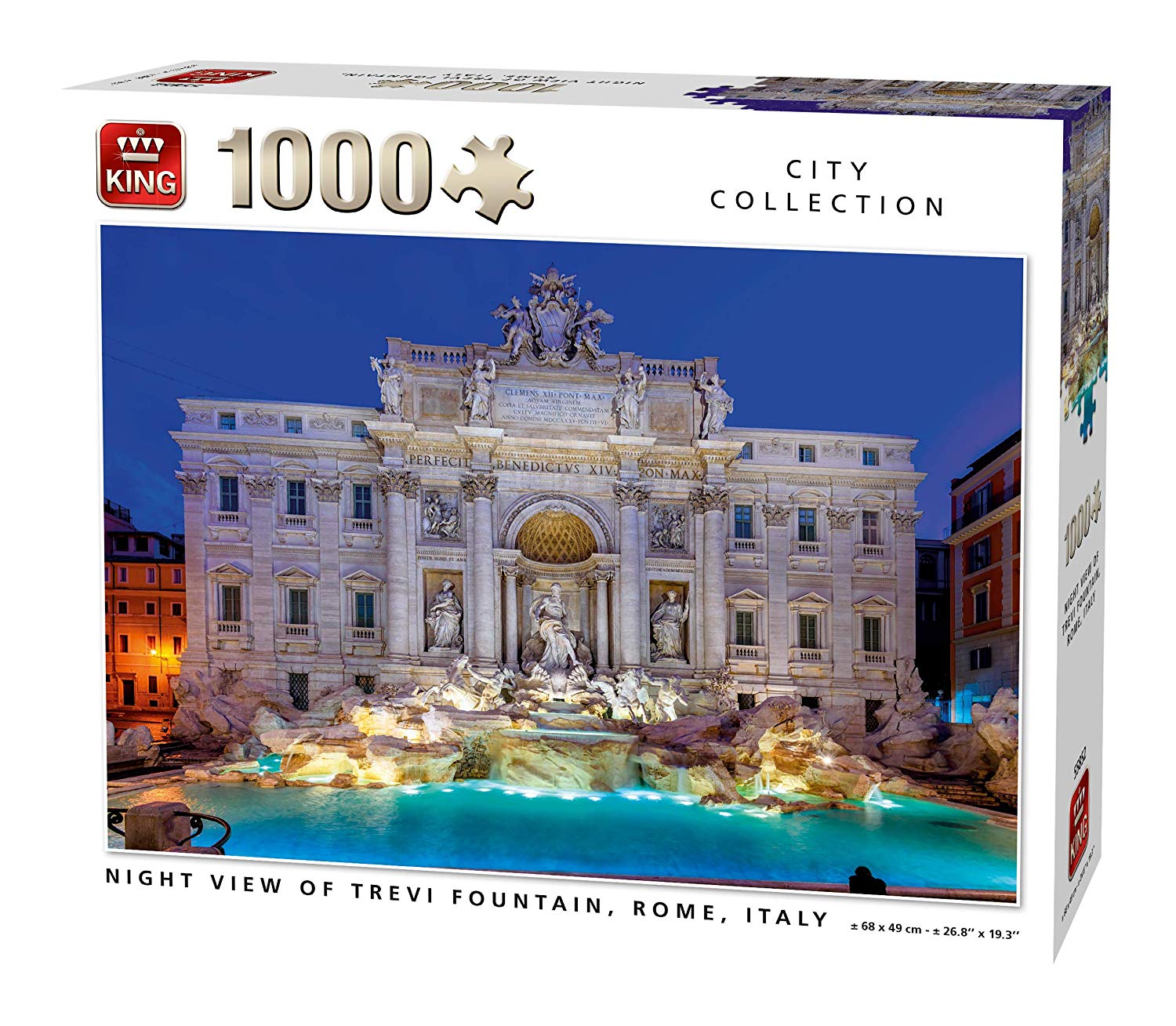 King 55852 Puzzle Night View Of Trevi Fountain Rome 1000 Pieces Full Colour
