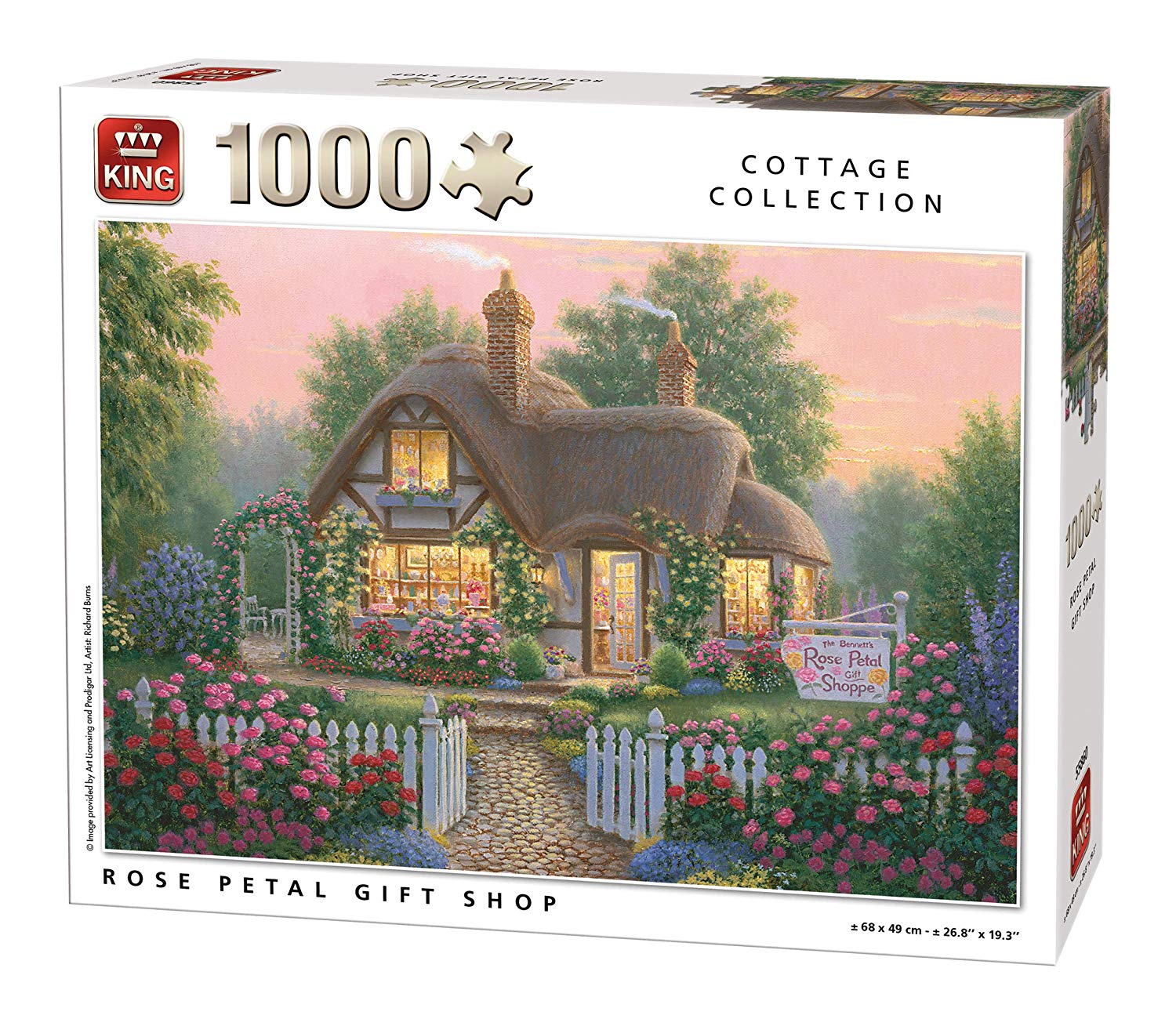 King 55860 Cottage Rose Petal Gift Shop Jigsaw Puzzle 1000 Pieces Full Colo