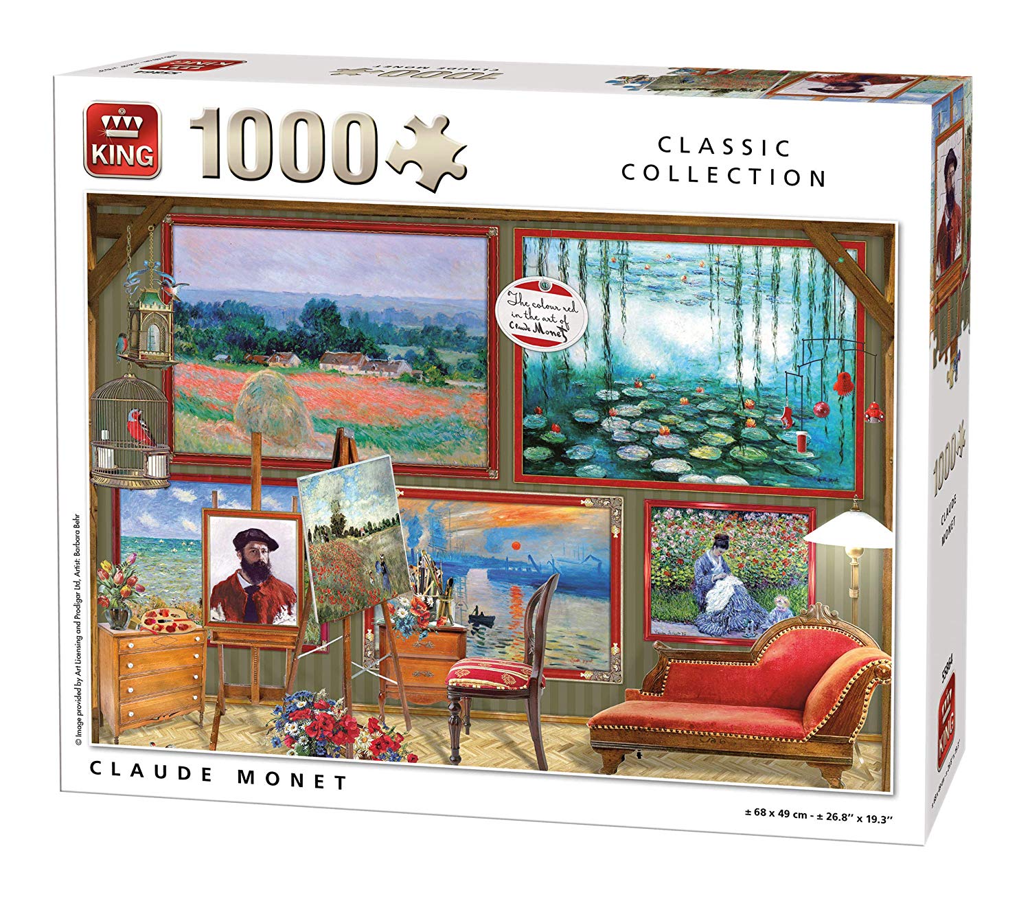 King 55864 Jigsaw Puzzle 1,000 Pieces 68 x 49 cm Claude Monet Full Colour