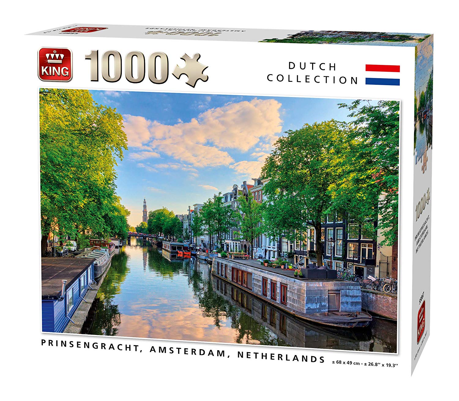 King 55867 Amsterdam Prinsengracht Canal 1000 Pieces Full Colour 68 x 49 cm
