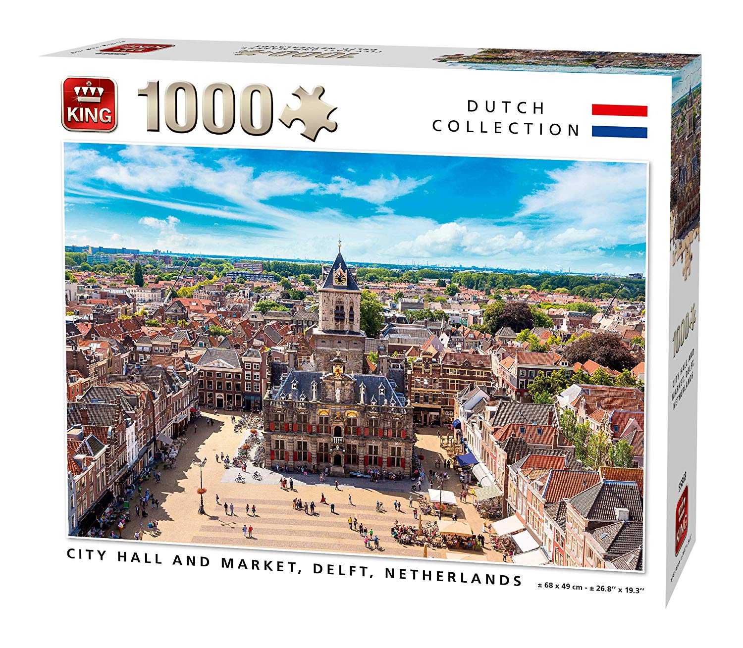 King 55869 Puzzle Town Hall And Market Delft Netherlands 1000 Pieces Full C
