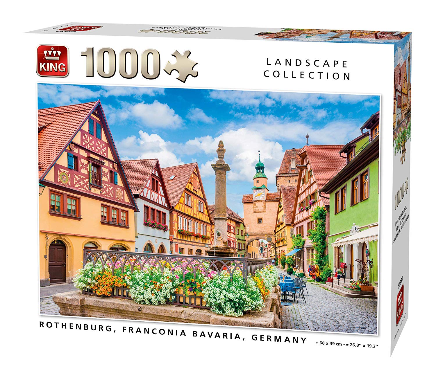 King 55883 Jigsaw Puzzle 1,000 Pieces 68 x 49 cm Rothenburg Germany Full Co