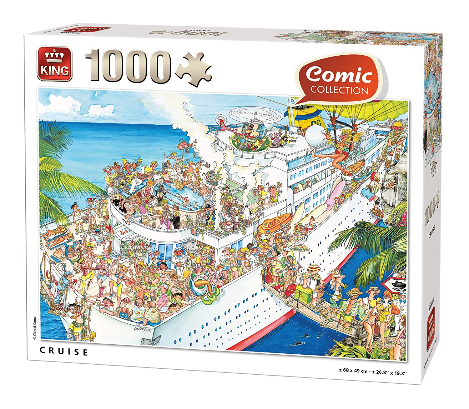 KING 55888 Comic Cartoon Cruise Puzzle 1000 Teile, vollfarbig, 68 x 49 cm