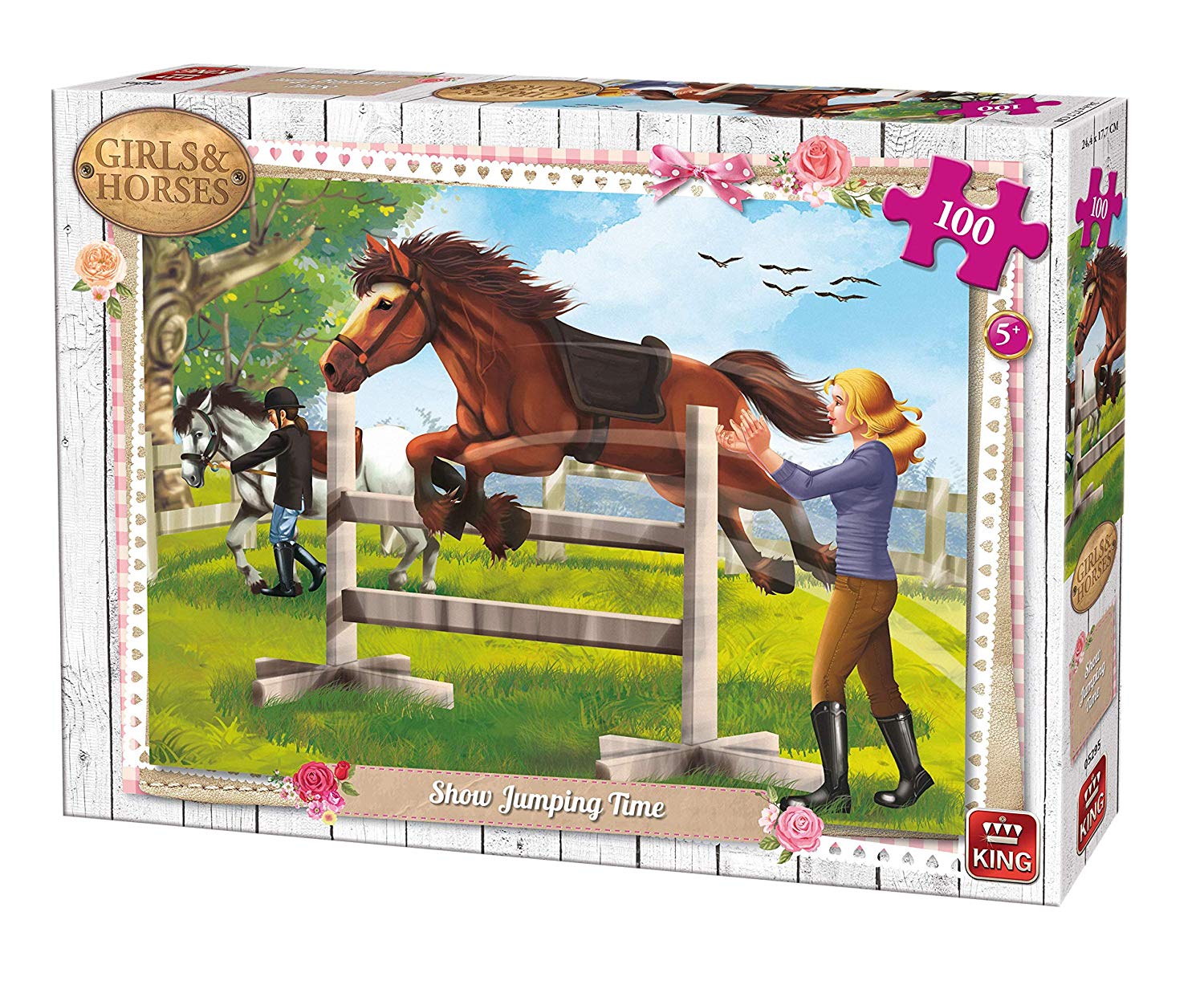 King Kng05295 Girl And Horse Show Jumping Time Puzzle 100