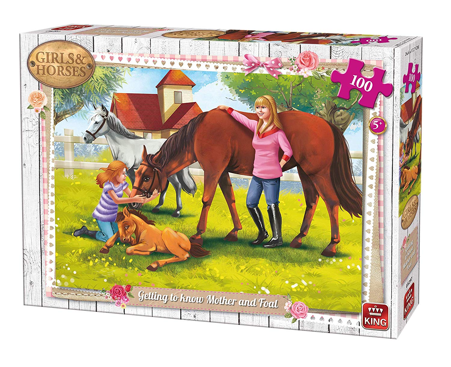 King Kng05297 Girls And Mother Horse & Foal Puzzle 100