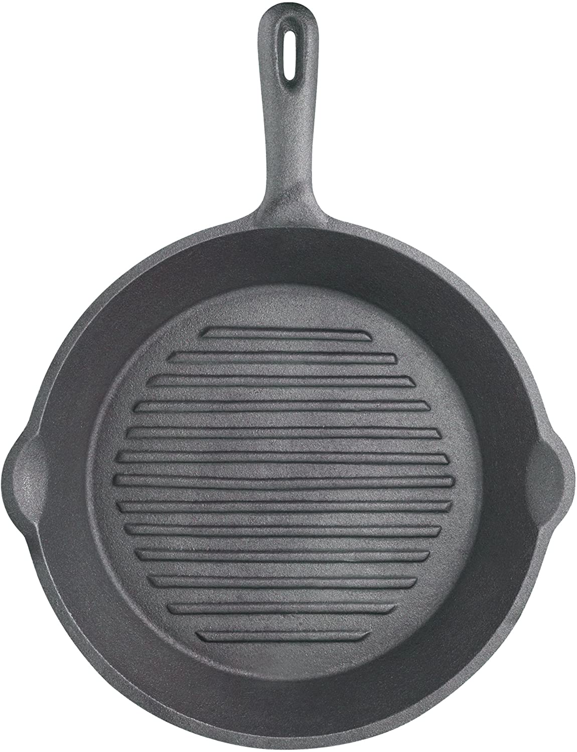 KitchenCraft Kitchen Craft 24 cm Clearview Deluxe Cast Iron Round Ribbed Grill Pan