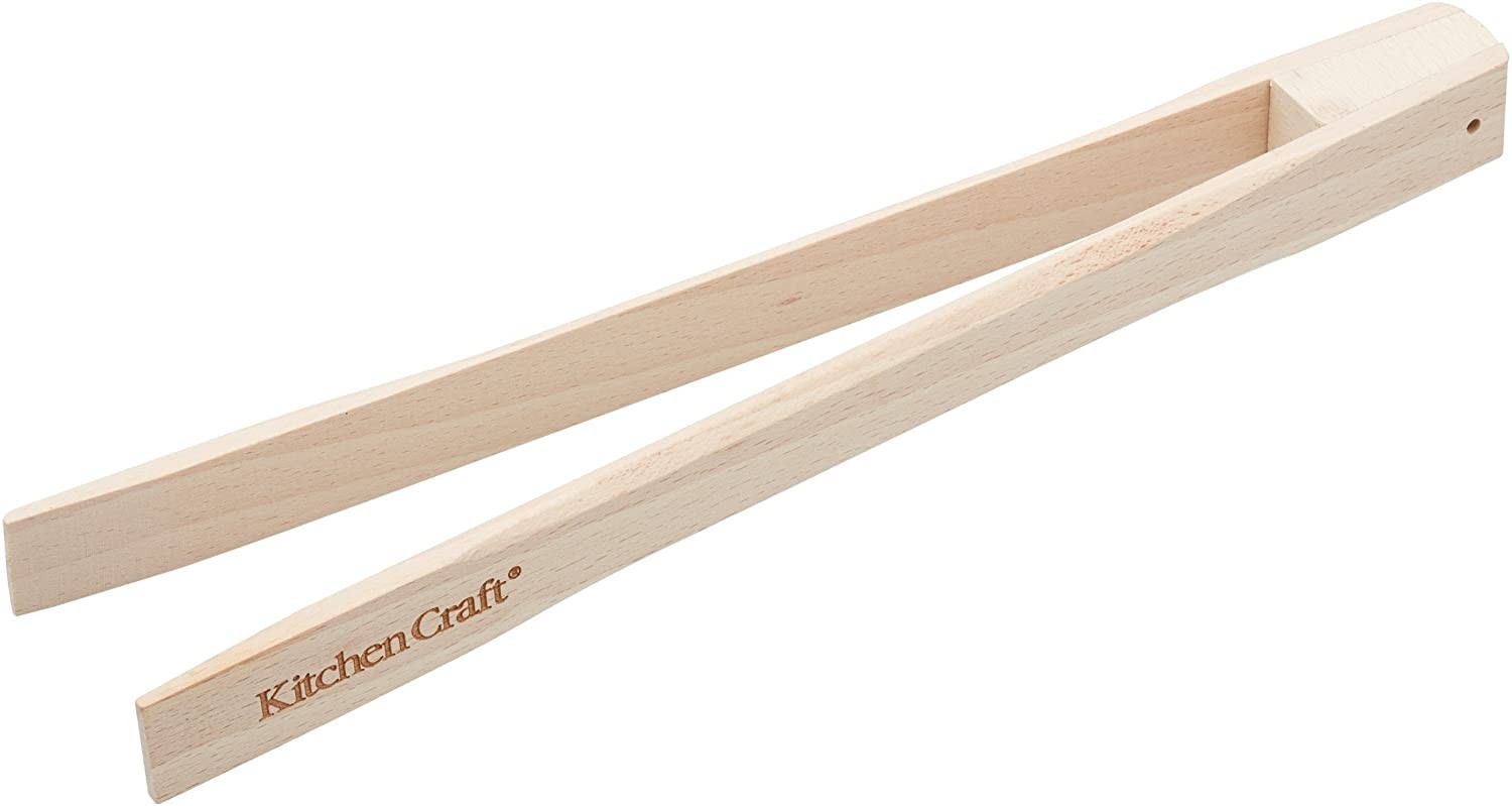 KitchenCraft Kitchen Craft 25 cm Beech Wood Toast Tongs, Beige
