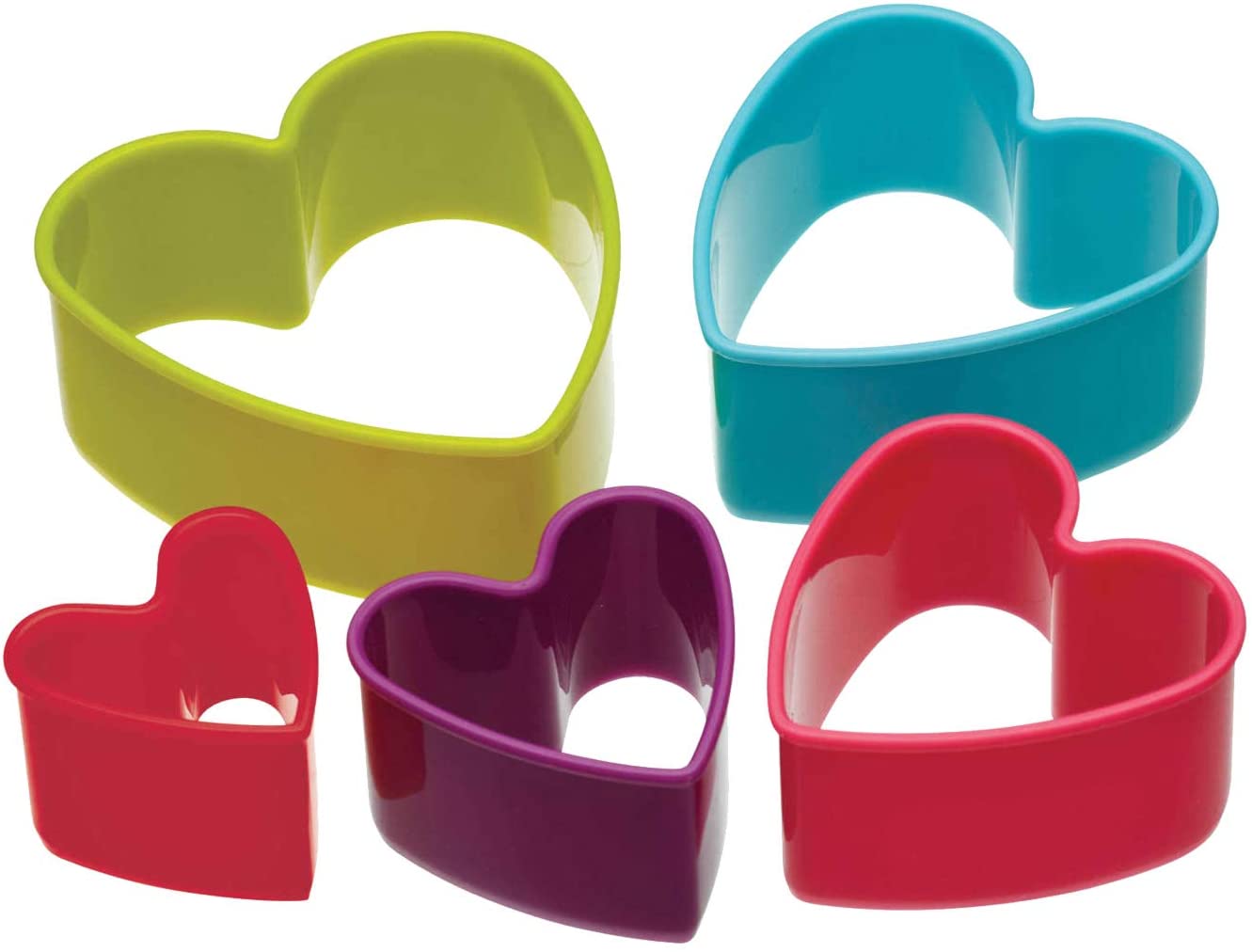 KitchenCraft Kitchen Craft 5 Hearts Cookie Cutters for Biscuit, Set of 5