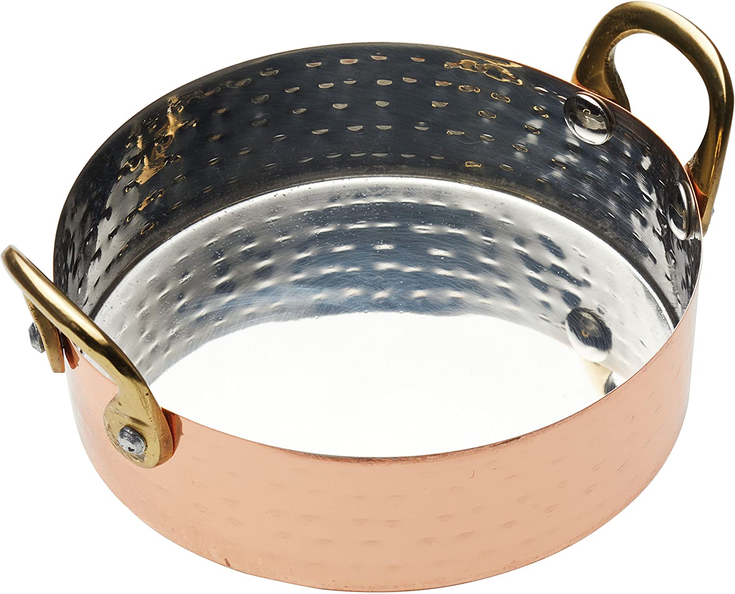 Kitchen Craft Artesà Mini 12.3 x 15 x 6 cm Stainless Steel Serving Bowl/Sauce Bowl Hammered Copper Finish, Gold