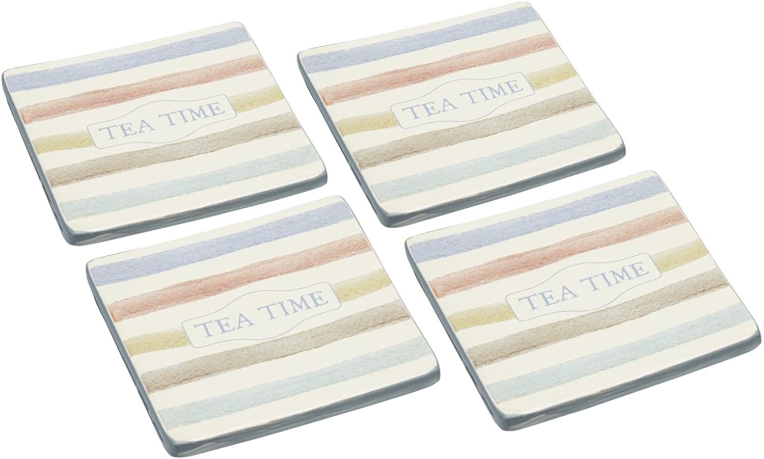 Kitchen Craft Classic Collection Vintage Style Ceramic Drink Coasters, Set of 4, Multi-Colour