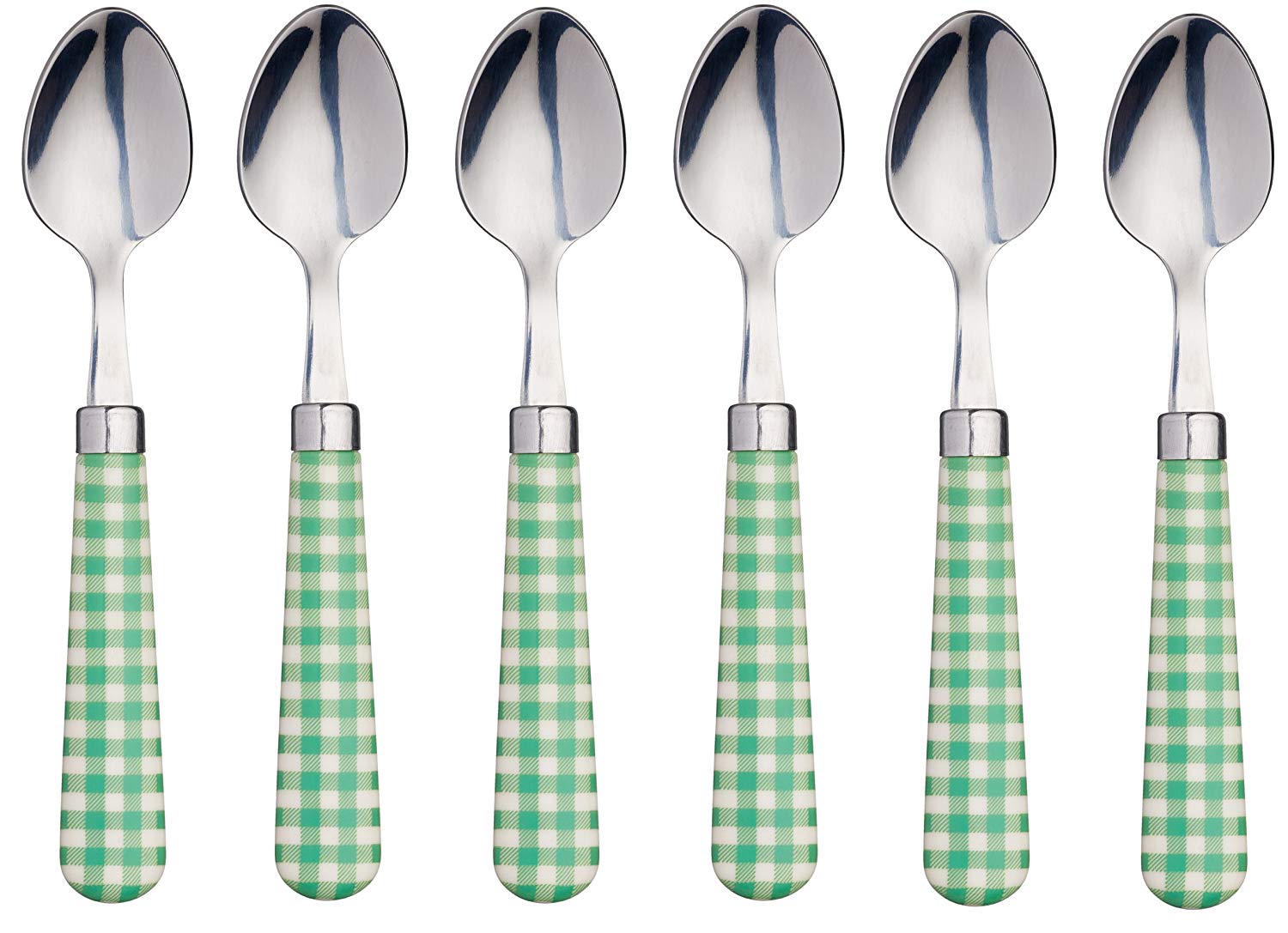 KitchenCraft Kitchen Craft Coloured Gingham Patterned Stainless Steel Tea Spoon, 15.5 "(