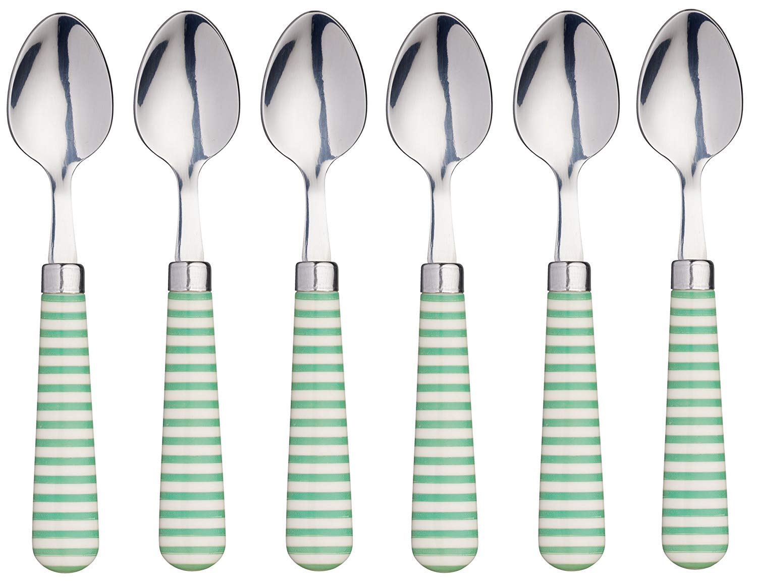 Kitchen Craft Coloured Horizontal Striped Tea Spoon, 15.5 "(6") (Set Of 6, 