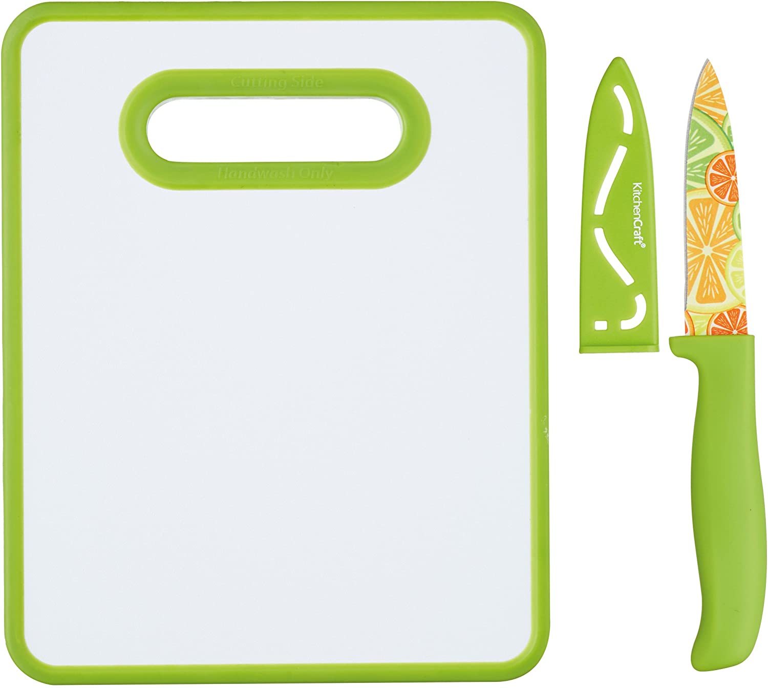 Kitchen Craft Kchebrd Set Chopping Board/Kitchen Knife Set, Stainless Steel, Multicoloured, 28 x 18 x 18 cm 2 Units
