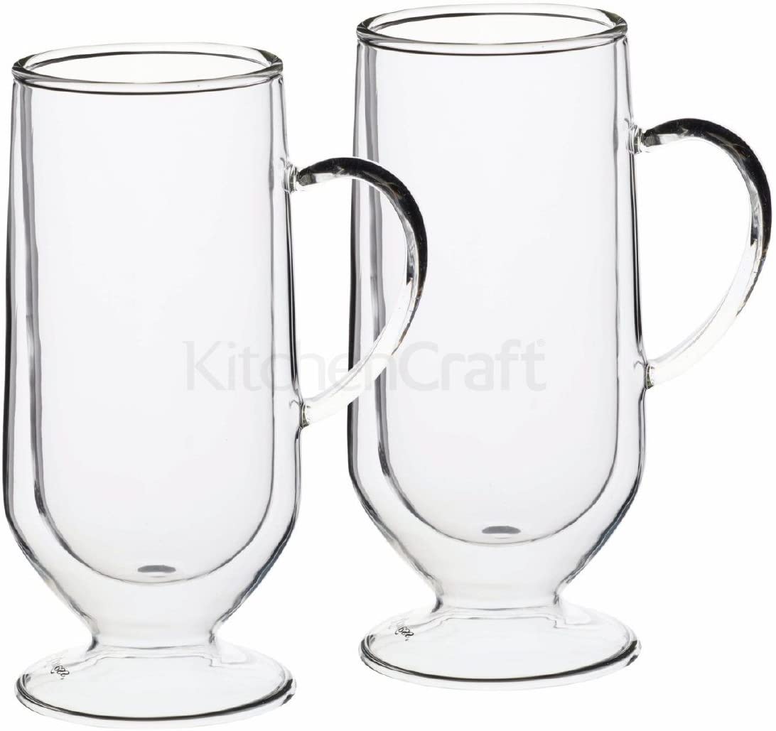 KitchenCraft Kitchen Craft Le \'Xpress Insulated Double-Walled Espresso Cup 80 ml (Pack of 2), Glass, Clear, 7 x 7 x 14.5 cm