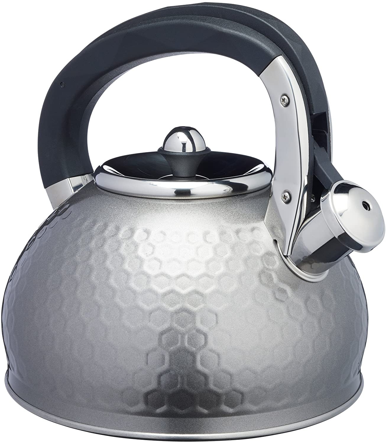 LOVELLO LOVKETGRY Textured Induction Hob Whistling Kettle, Steel, Shadow Grey