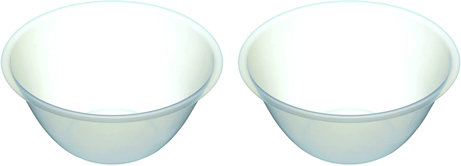 Kitchen Craft Plastic 2 Litre Mixing Bowl, Set of 2, Clear