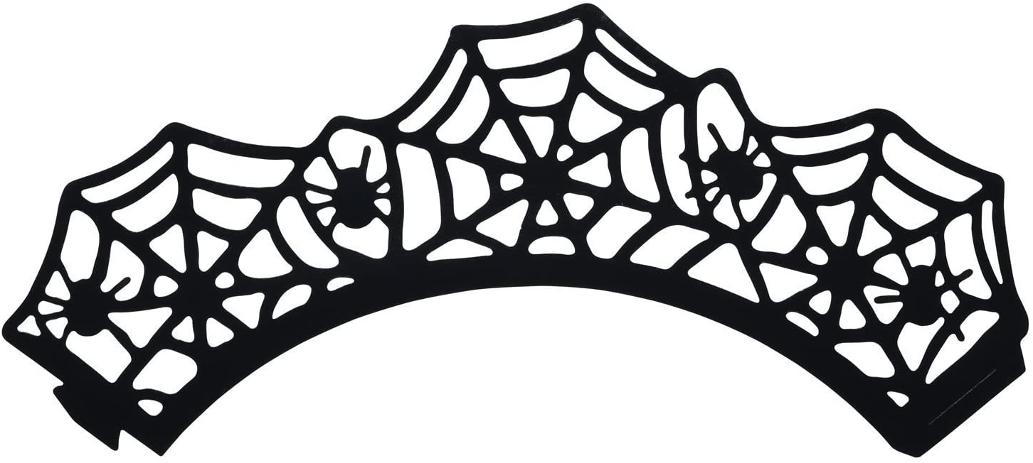 KitchenCraft kitchen craft Spookily Does It Spider Web Paper Cake Wraps, Pack of 12