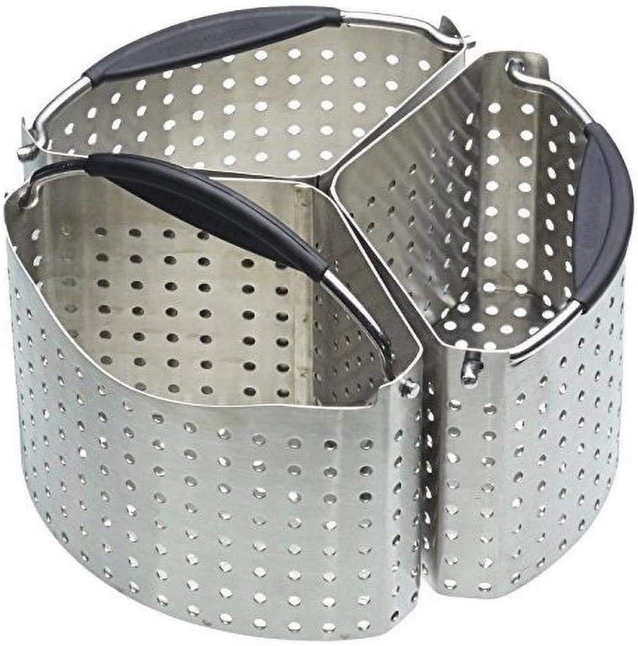 masterclass Stainless Steel Cooking Pot Separator Baskets, 20 cm (Set of 3), Stainless Steel, Silver, 12 x 17 x 22 cm, 3 Units