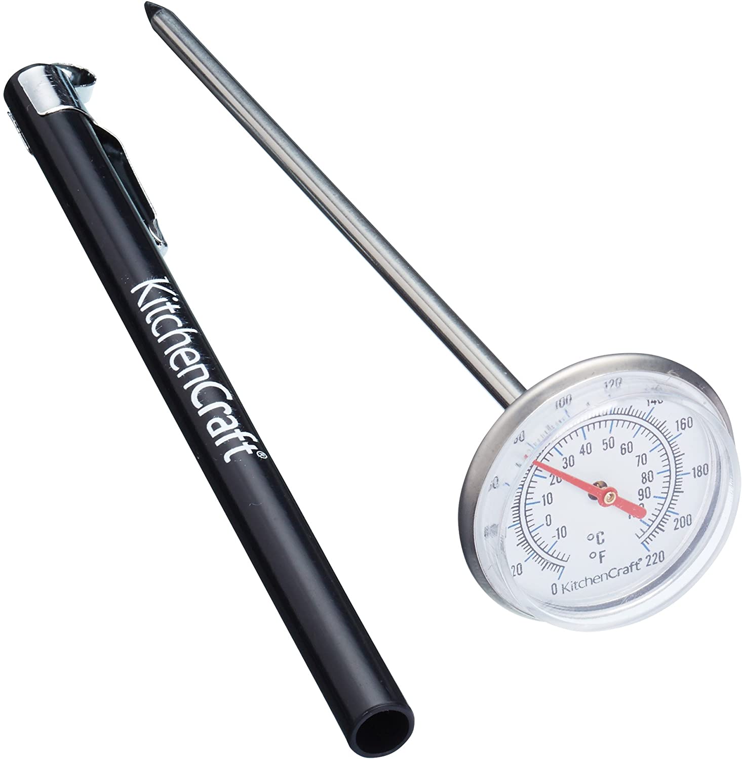 Kitchen Craft Stainless Steel Meat Thermometer with Bag Ideutz Container