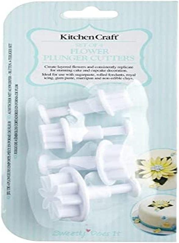 Kitchen Craft Sweetly Does It Flower Fondant Plunger Cutters, Set of 4