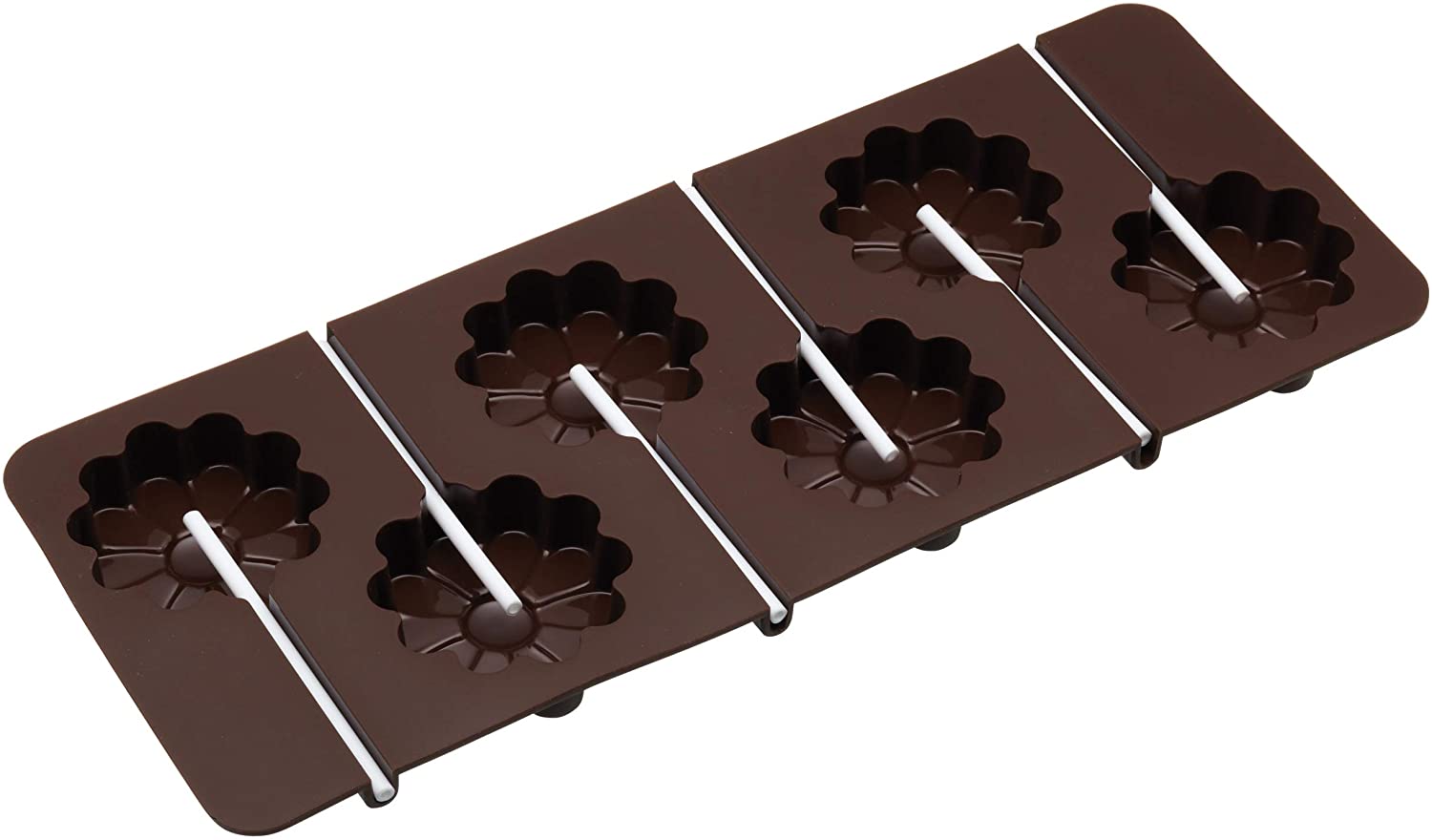 KitchenCraft Kitchen Craft Sweetly Does It Silicone Flower Lollipop Mould, Chocolate