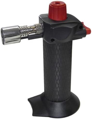 Kitchen Gas Torch with Piezo ignition and Stand for flambéed dishes CAN be adjusted freely