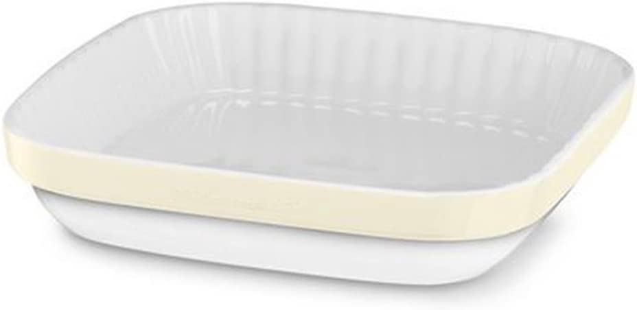 KitchenAid KBLR 09AGAC Gratin Dish - Ceramic - 26 x 26 x 5 cm, White/Beige