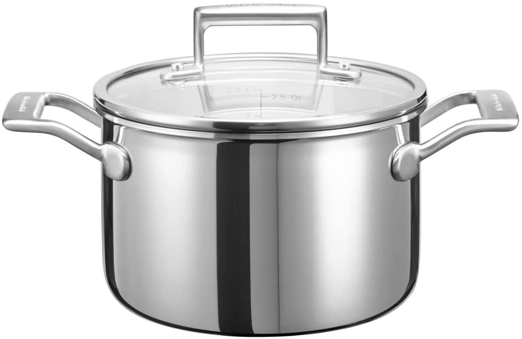 Kitchenaid KC2T30EHST Cooking Pot with Glass Lid Stainless Steel 18 x 18 x 13 cm Silver