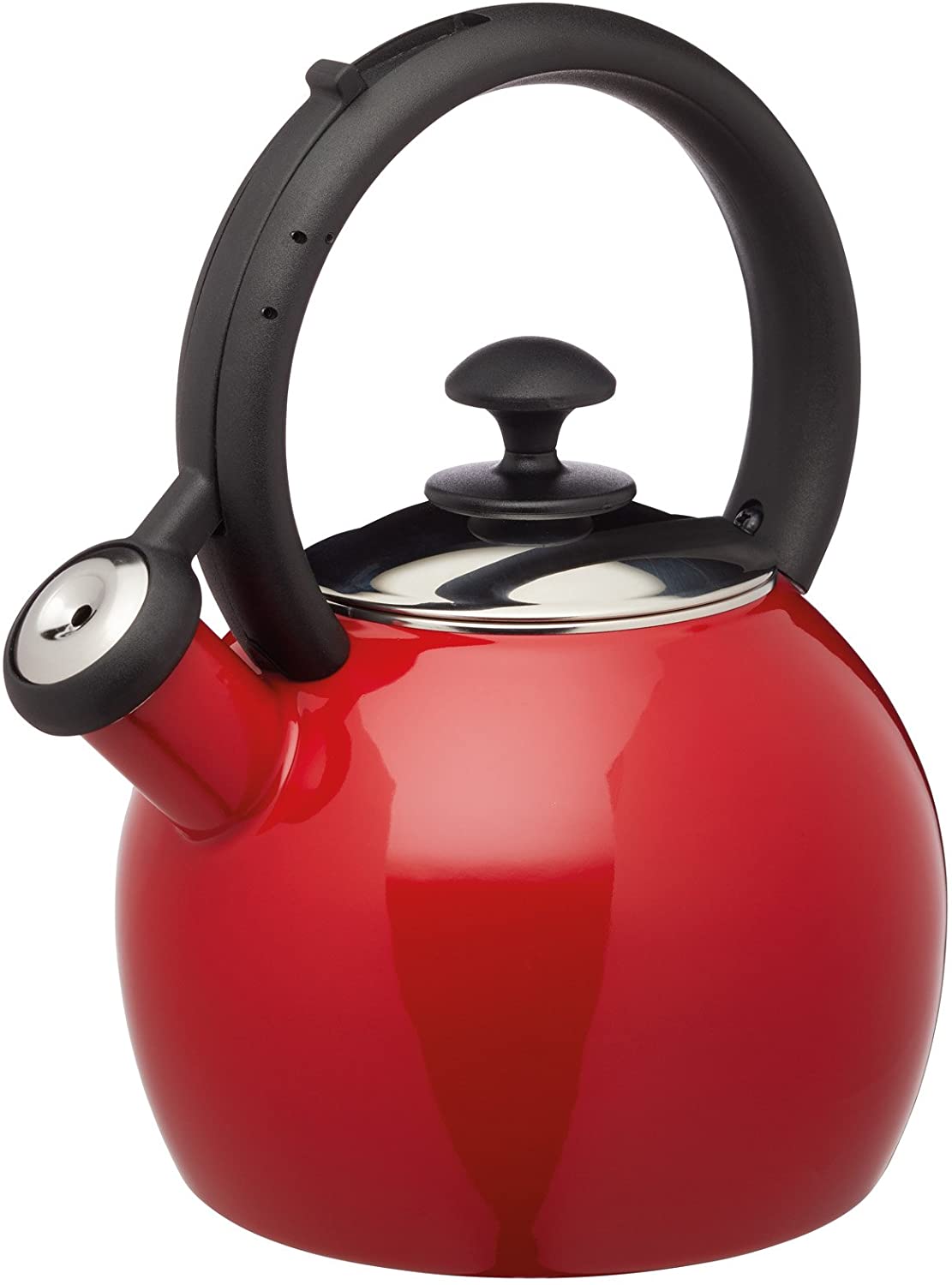KitchenCraft kclxketenred Whistling Kettle, Red/Black