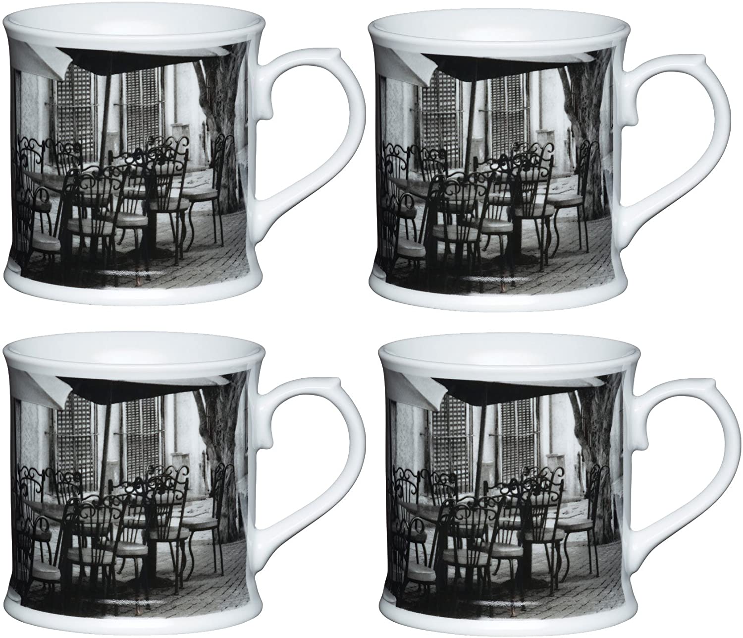 Kitchencraft Porcelain Cafe Tree Bierkrugförmig Mug – Multi Colour (Set of 4)