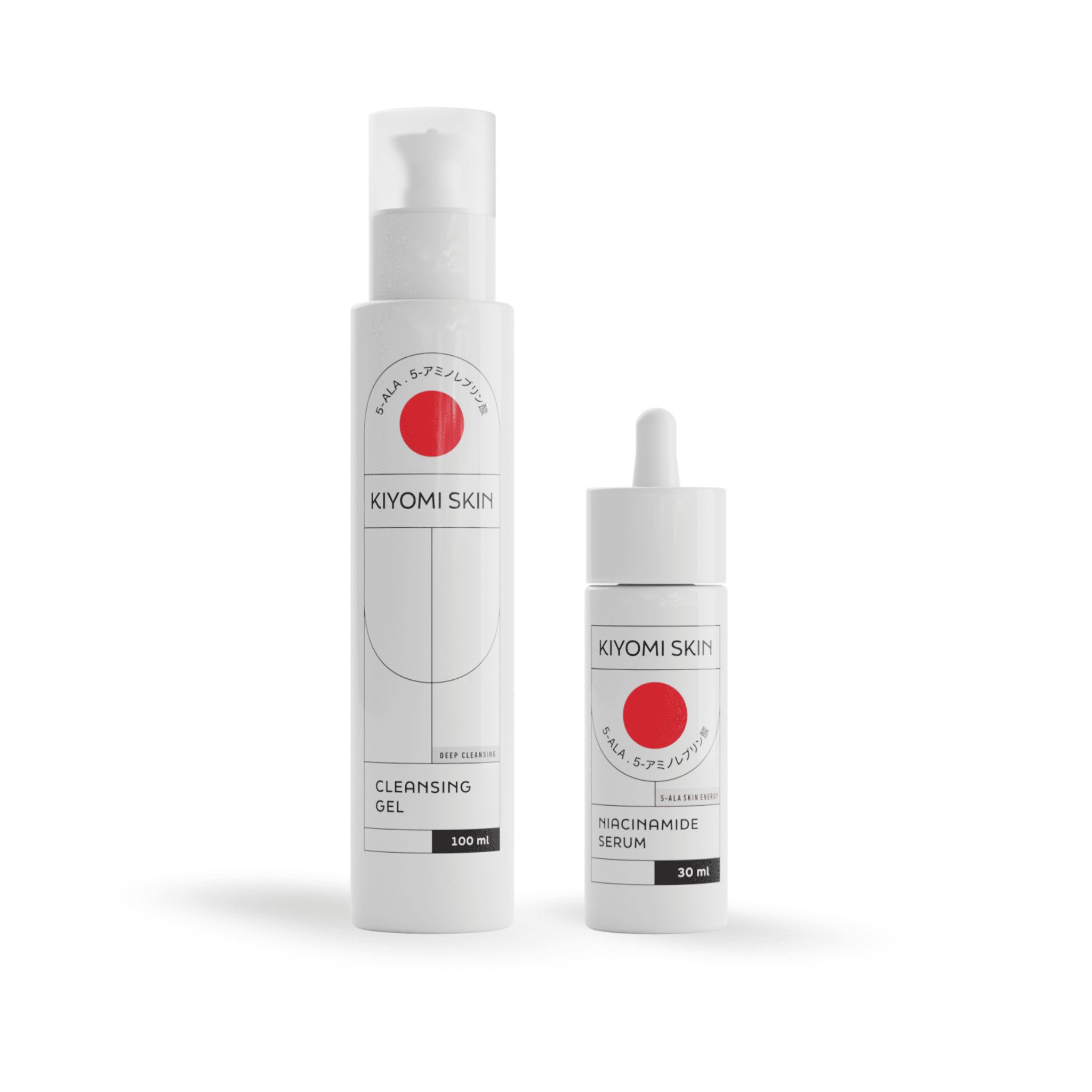 Kiyomi Skin Glass Skin Starter Duo Set aus Niacinamide Serum und Reinigungsgel