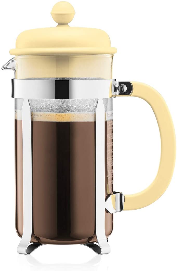 Bodum 1918-341B-Y19 Coffee Maker with Plastic Lid 8 Cups 1.0 L Stainless Steel Glass