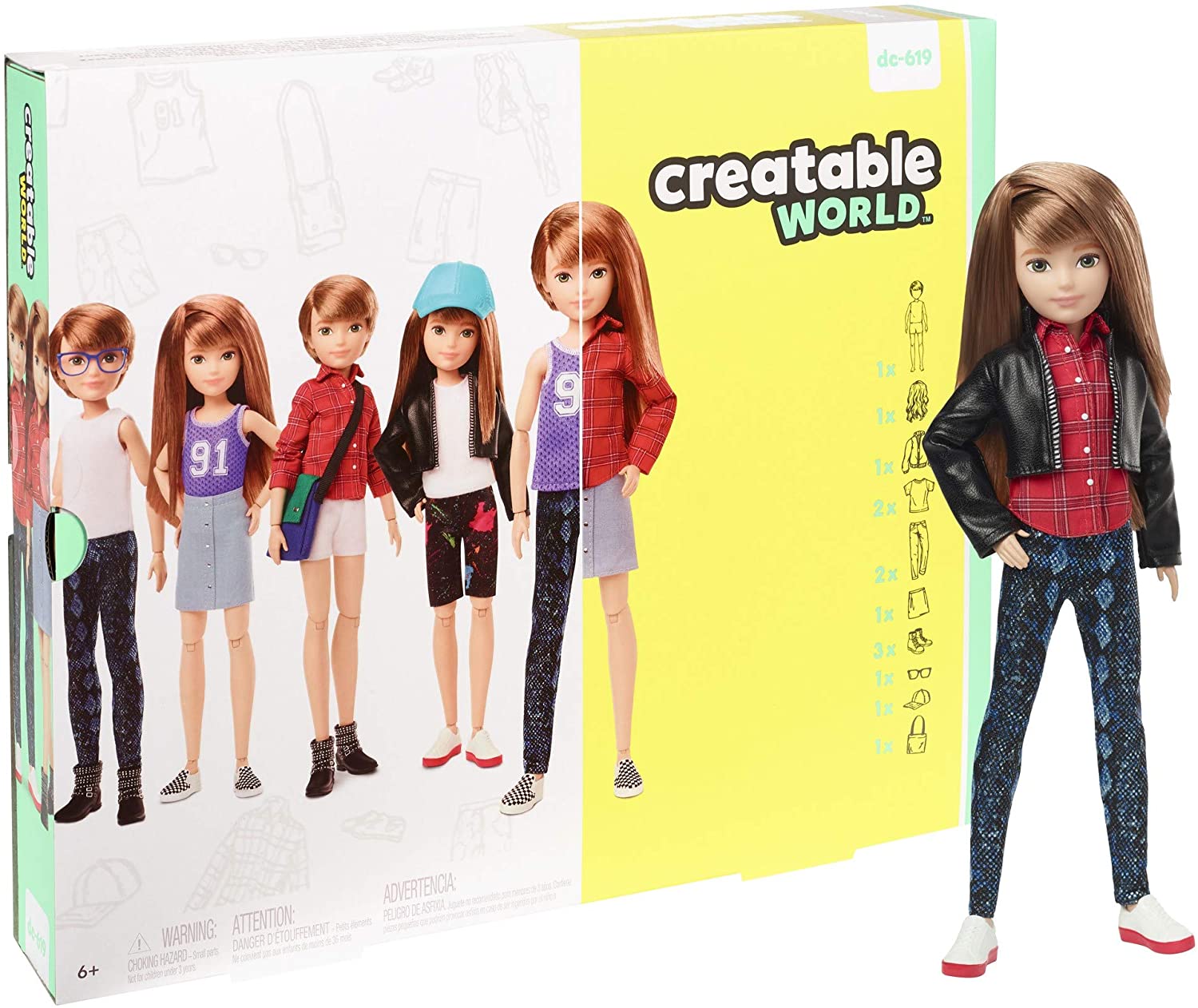 Creatable World Ggg53 Deluxe Character Dolls Set, Customisable Neutral Doll