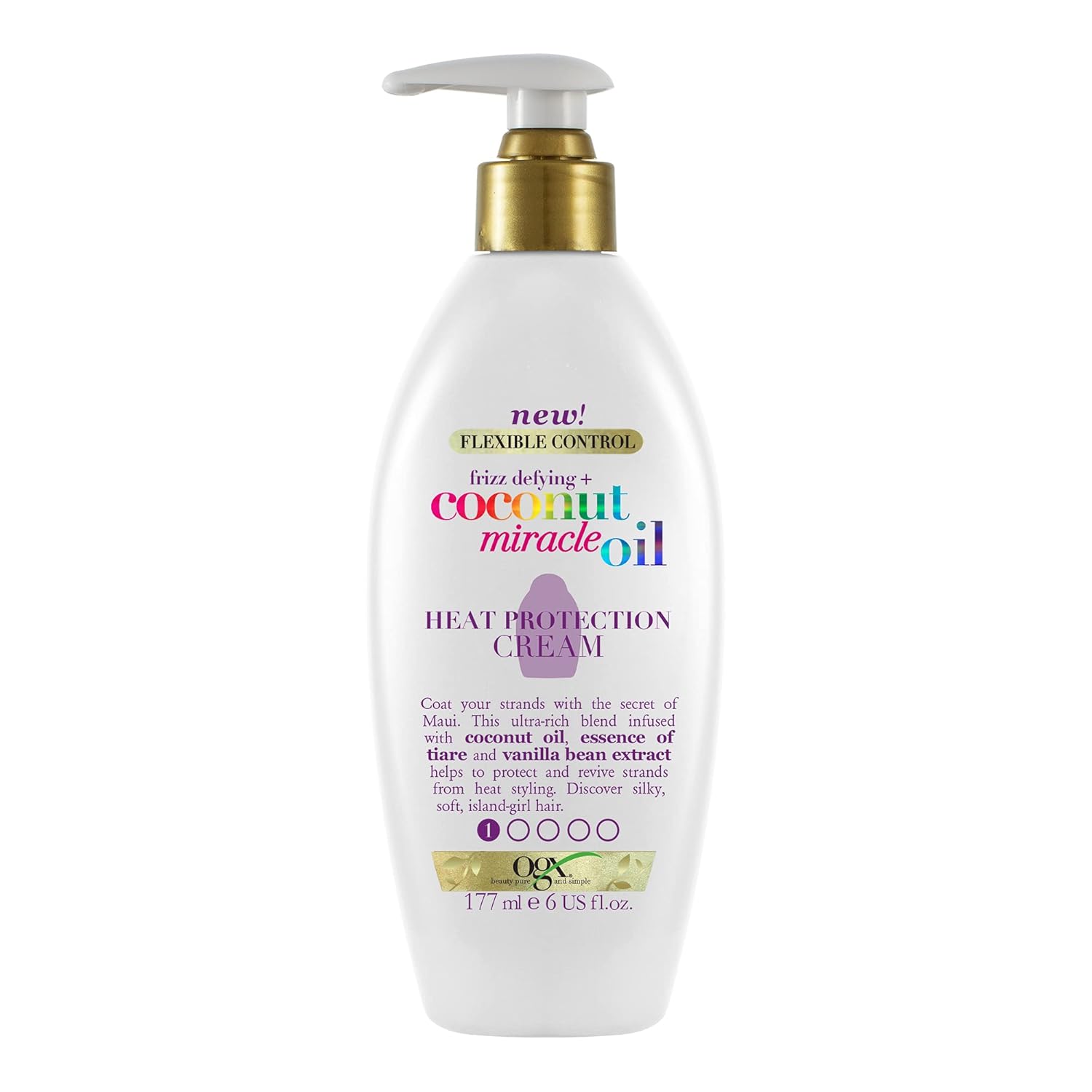 OGX Frizz Defying Coconut Miracle Oil Heat Protection Cream, 177 ml