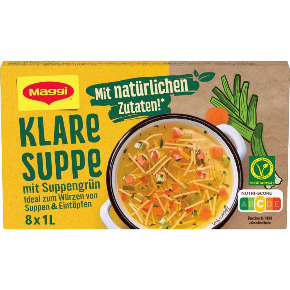 Clear soup with vegetables, 100% natural ingredients