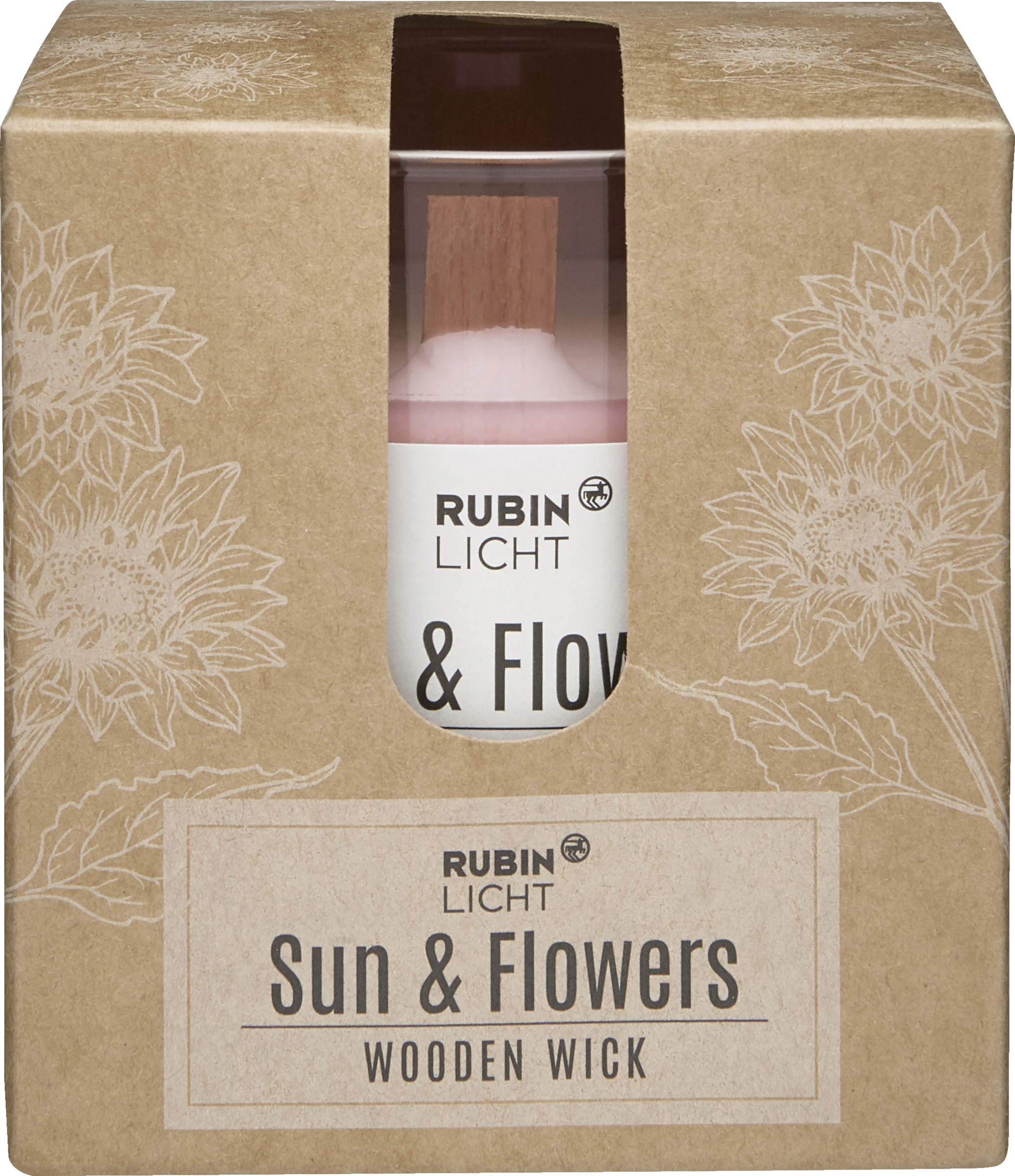 Small scented jar with wooden lid Sun & Flowers
